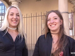 GERMAN SCOUT - TWO CRAZY TEENAGERS PUBLIC FLASH AND FFM NAIL AT REAL STREET PICKUP CASTING - Liz rainbow