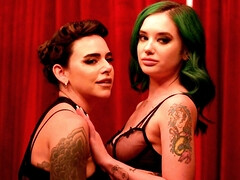 Bellesa films: A threesome with real orgasmic results for gia Paige, Quinton James and their tattooed girlfriends