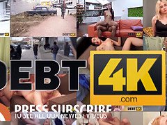 Watch Debt4k.com's hot Russian babe, Vika Lita, get her beauty ruined in a debt sex video