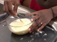 Lactation Milking & Cooking Fantasy - Ebony moms with black saggy tits