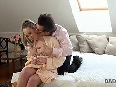 Norny daddy cant wait to penetrate vagina of blonde