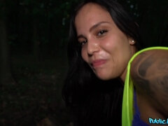 Horny brunette Jennifer Mendez gets screwed in the woods