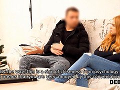 Russian teen redhead gets sex for money - Debt collector trades sex for debt