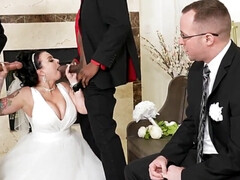 Wedding turns into crazy interracial threesome