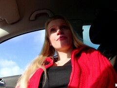 Ain't Nothing Like The Real Thing, Baby! - blonde Lucie gives blowjob in car