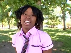 Nasty ebony schoolgirl porn video