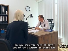 Anal, Beauté, Blonde, Couple, Lunettes, Bureau, Pov, Rugueux