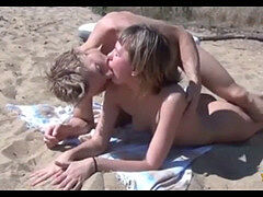 Amateur, Beach, Blowjob, Fingering, Outdoor, Public, Teen, Threesome