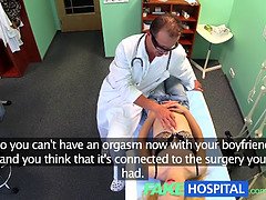 Watch skinny blonde get her first orgasm during a hot fakehospital oral massage