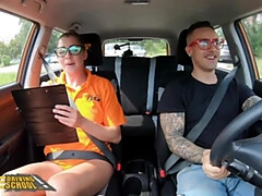 Fake Driving School Hard Rough Sex for Sexy New Instructor Elisa Tiger