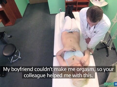 A young blondie gets her pussy fingered and sticked deeply by a doctor