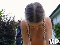 Rubia, Cornudo, Checa, Al aire libre, Coleta, Pov, Tetas, Esposa