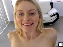 Alli Rae's Casting Couch: Young blonde gets paid for sex for cash