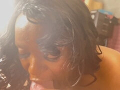 Pierced tongue, ebony raceplay, beautiful eyes blowjob