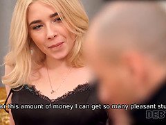 Debt4k. teenage with sensual lips lets the debt collector use her vulva