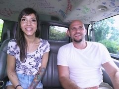 Tattooed cutie gets properly fucked on the bus