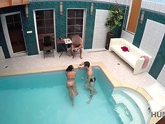 Naughty Czech teen gets paid for a private poolside adventure