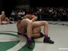 RD2: Girls helpless in wrestling holds, getting double teamed.Finger fucked & beaten on the mat.