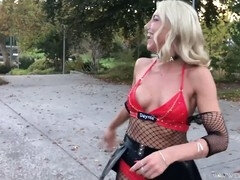 Venus fair Berlin - Blonde Daynia gets pounded in public with cum walk