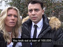 Tiffany Tatum seduces debt collector with her small tits & tattooed body in POV Debt Debt Sex