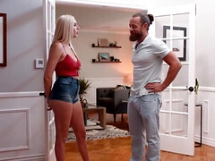 Hot blonde seduces her married neighbor on sex