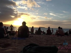 Leie, Strand, Freundin, Latina, Nackt, Im freien, Öffentlich, Dürr