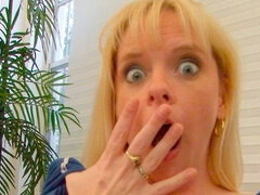 Blonde angel Mrs. Johnson is sucking a pretty big dick on the knees