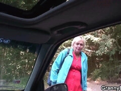 Blonde grandma scene with voluptuous fem from Granny Bet