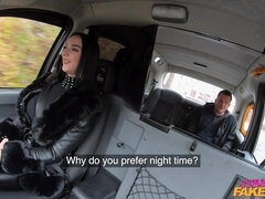 Slutty female taxi driver gets a good anal dicking from her client