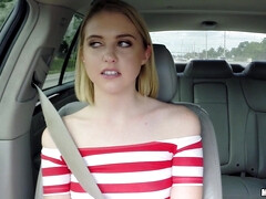 Innocent Hottie Gets Banged - small tits blonde Chloe Cherry fingered and penetrated in car