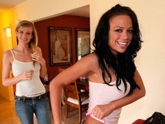 Sweet girls Charity Lane and Amanda Tate VS big dick in POV