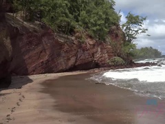 Beach, Big tits, Brunette, Fingering, Orgasm, Outdoor, Pov, Voyeur