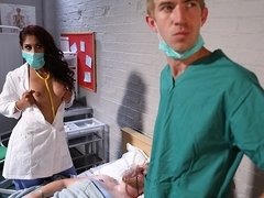 Blowjob, Cumshot, Doctor, Doggystyle, Heels, Nurse, Stockings, Uniform