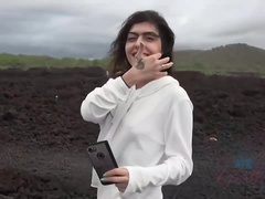 Beginning to fuck Audrey, with her brown hair sprawled in Maui, you pause for a dinner break