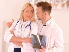 Ass, Blonde, Cute, Doctor, Handjob, Teen, Tits, Uniform