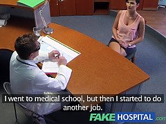 Gabrielle Gucci's tight pussy examined by kinky doctor in fakehospital POV