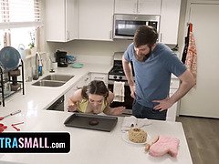 Sera Ryder's tight pussy gets a rough kitchen counter pounding in POV