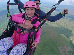 SQUIRTING While PARAGLIDING In 2200 M Above The Sea ( 7000 Feet ) - Footjob