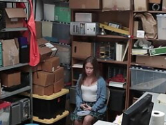 Shoplyfter - Pretty Tiny Chick Brooke Enjoyment Bends Over The Officer's Desk And Spreads Her Legs