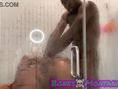 Ebony BBW Shower Fun with Juicy T & Bones Montana